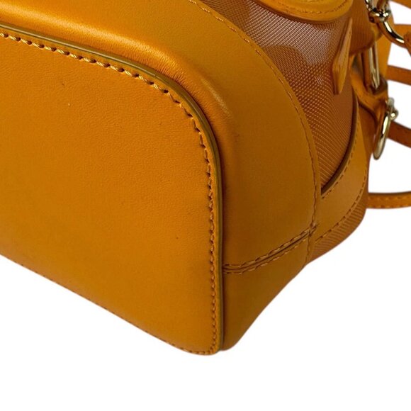 FENDI Mon Tresor Mini Shoulder Bag Handbag Orange Leather/Mesh - Picture 5 of 14